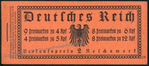 Germany 1932 MH26.2 All Original Stamp Booklet Markenheftchen Hindenburg E 83494