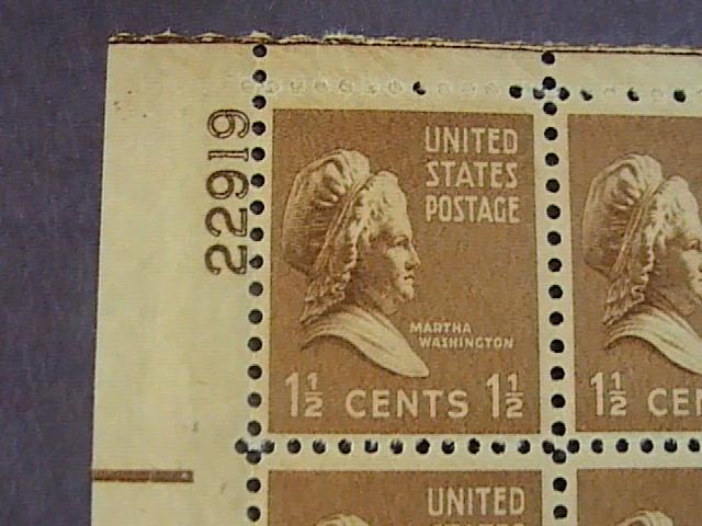 U.S.# 805-MINT/NEVER HINGED---UL- PLATE # BLOCK 4-PREXIE SERIES-1938(#a)