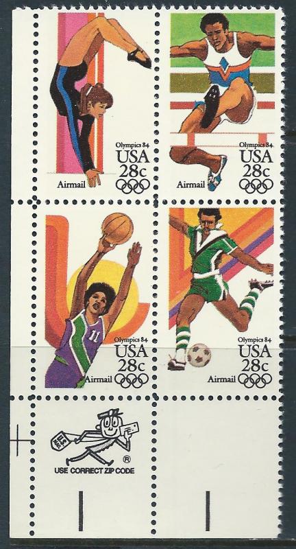 UNITED STATES SC# C104a VF MNH 1983 ZIP B/4 LL