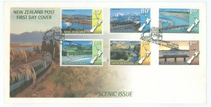 New Zealand 1446-1451 1997 Scenic railways (set of six) on an unaddressed cacheted first day cover