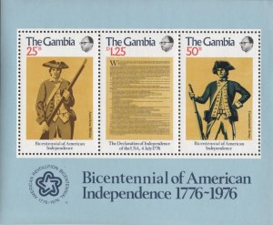 Gambia 337a (mnh s/s) American Revolution bicentennial (1976)