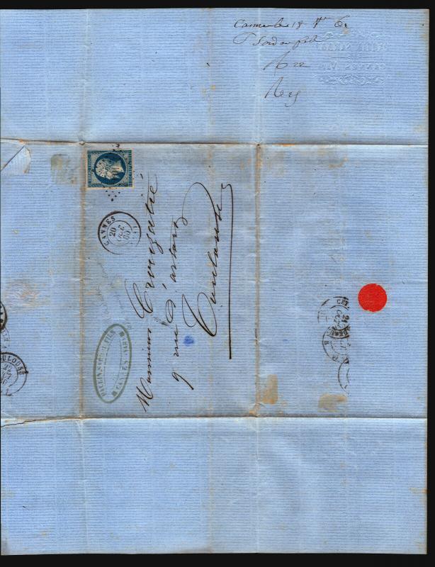 France 1860 Letter Cover / Cannes CDS - Z15720