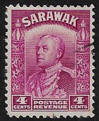 Sarawak #114 Used VLH; 4c Sir Charles Vyner Brooke (1934)