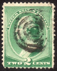 1887, US 2c, Washington, Used, Sc 213