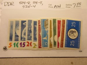 GERMANY DDR Scott 504-8, 514-5, 520-4 MINT HINGED Cat $7.55