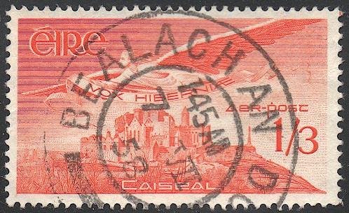 IRELAND Sc C6  1 sh3d Airmail Used VF, BEALACH AN DOIRIN postmark