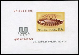 Hungary #1704 Cat$30, 1965 International College Championships, imperf. souve...