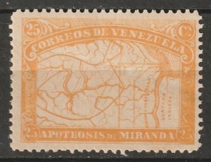 Venezuela 1896 Sc 139a MLH* crazed gum/crease thin paper