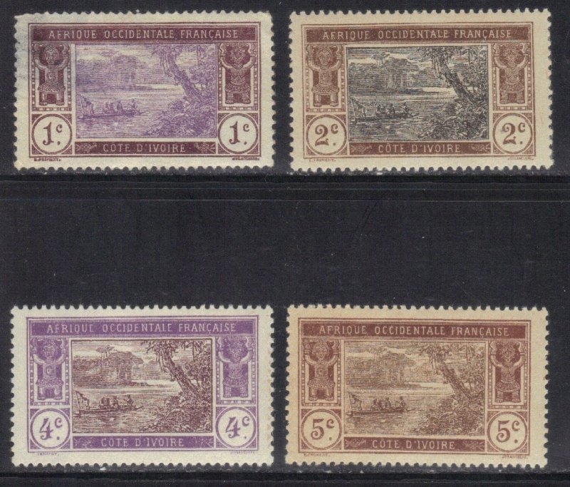 IVORY COAST  SC# 42-45  **MH** 1913-15  1,2,4,5c     SEE SCAN