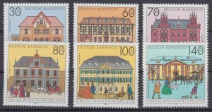 Germany 1991 Sc#B714-719 Mi#1563-1568 Post Offices mnh (BU1826)