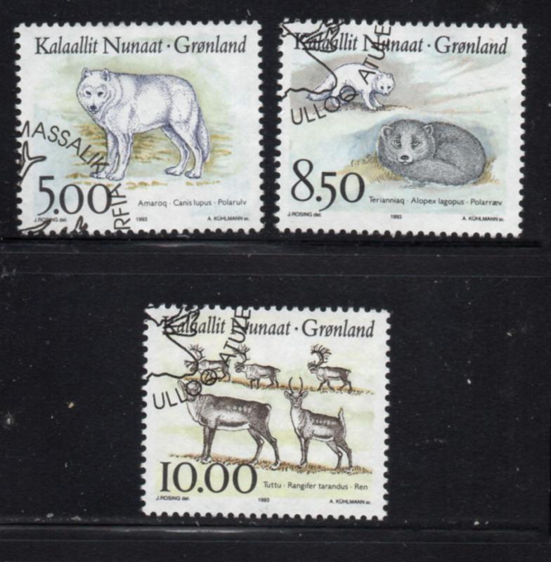 Greenland Sc 262-4 1993 Wildlife stamp set used