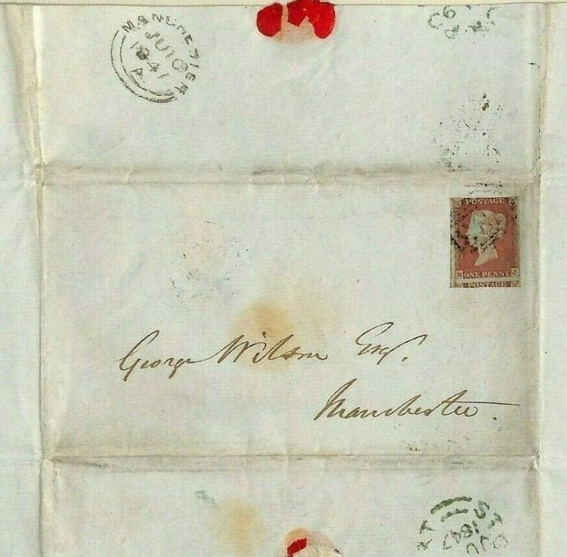 GB CHESHIRE *Stockport Borough Election*Historic Letter 1847 1d Red Cover MS3656 