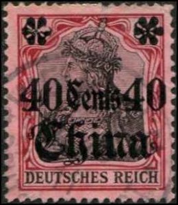Germany Offices China SC# 52 Germania wmk 125 o/p 40c on 80pf Used