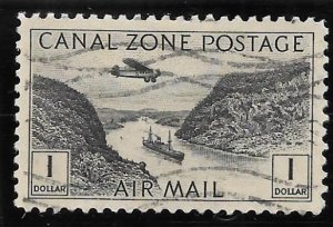 Canal Zone Scott #C14 Used $1 Plane/Canal 2018 CV $1.60