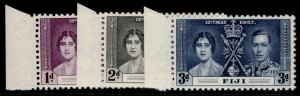 FIJI GVI SG246-248, 1937 CORONATION set, NH MINT.