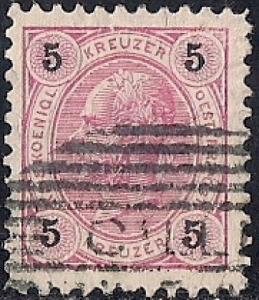 Austria #54 5 KR Franz Josef used VF