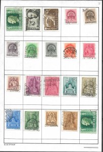 HUNGARY #Z21 Mixture Page of 20 stamps.  Collection / Lot