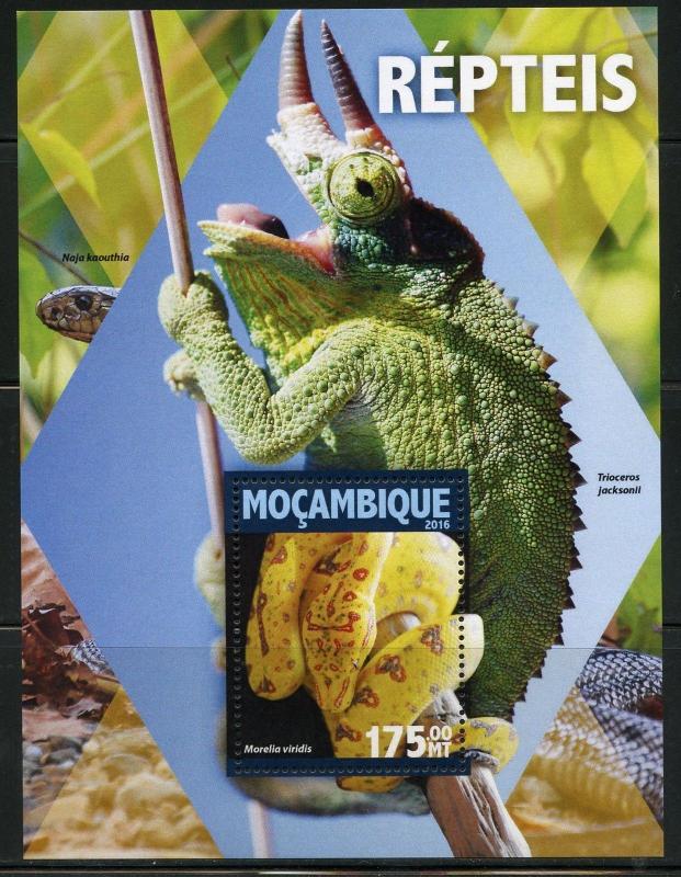 MOZAMBIQUE  2016 REPTILES  SOUVENIR  SHEET MINT NEVER HINGED