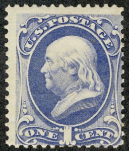 USA #156 Fine OG Hr, a select mint stamp, fresh color Retails $200