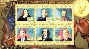 GUINEA - 2010 - John Quincy Adams - Perf 6v Sheet - Mint Never Hinged