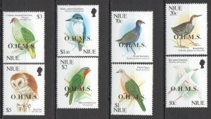 Ft505 1993-1994 Niue Birds ! Gold Foil Overpint O.H.M.S. #20-27 Mnh