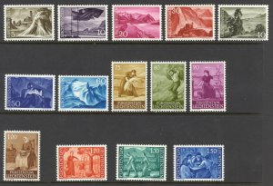 Liechtenstein Sc# 336-349 MNH 1959-1964 5rp-1.50fr Scenery