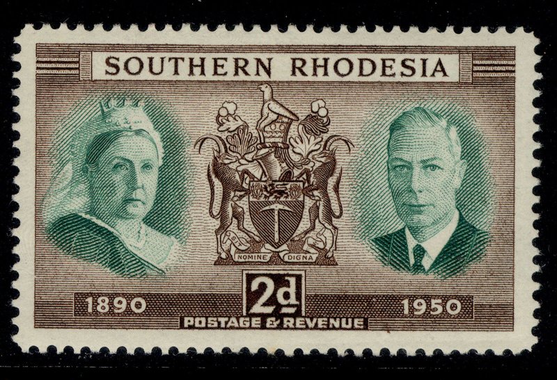 SOUTHERN RHODESIA GVI SG70, 2d green & brown, M MINT.