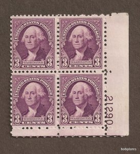 BOBPLATES US #720 Washington Lower Right Plate Block 21290 F-VF H SCV= $1.6