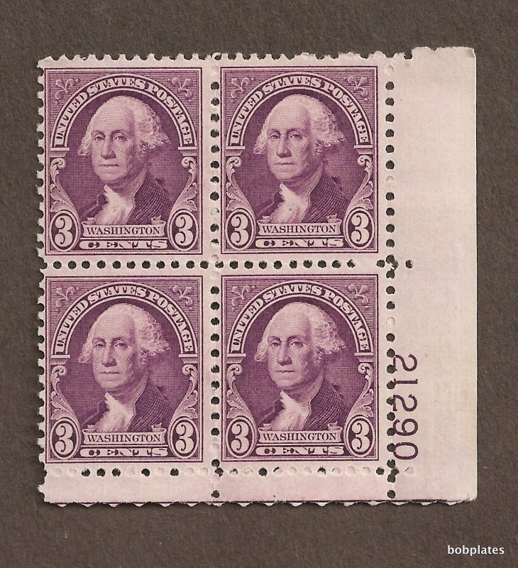 BOBPLATES US #720 Washington Lower Right Plate Block 21290 F-VF H SCV= $1.6