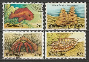 Barbados 1985 Sc 642//653 partial set 4 values used