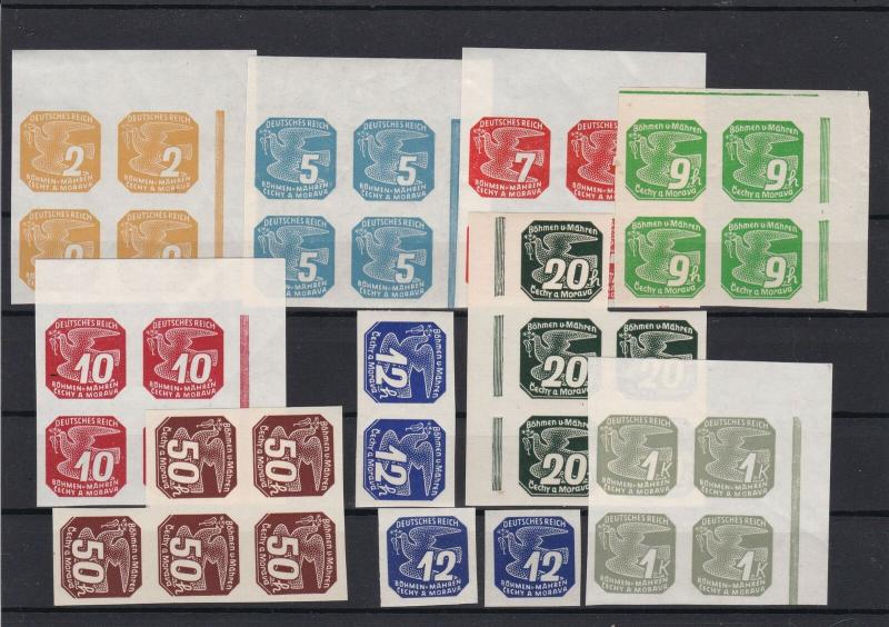 Bohemia and Moravia Mint Never Hinged Newspaper Stamps Blocks ref 22515