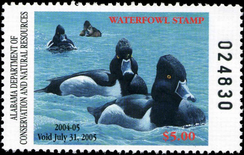 ALABAMA #26 2004 STATE DUCK RING NECK DUCK by Clarence Stewart
