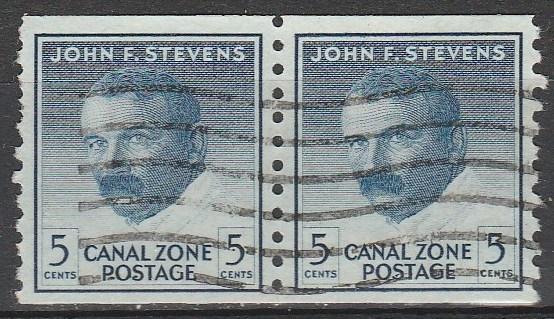 Canal Zone #155 F-VF Used Pair  (S2868)