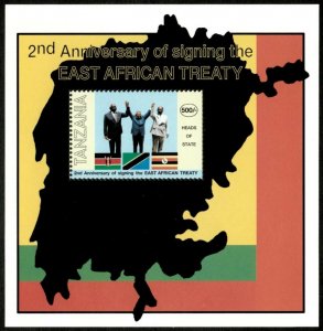 Tanzania 1995 - East African Treaty, 2 Years - Souvenir Sheet - Scott 1377 - MNH