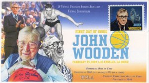 24-032, 2024, John Wooden, First Day Cover, Digital Color Postmark, Basketball C