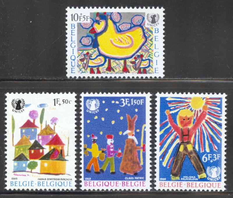 Belgium Scott B841-44 MNHOG - 1969 UNICEF/Children's Drawings - SCV $1.90