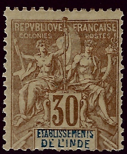 French India SC#12 Mint Fine SCV$47.50..Fill a key spot!!