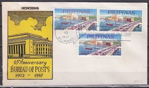 Philippines, Scott cat. 973-975. Bureau of Posts issue. First day cover. ^