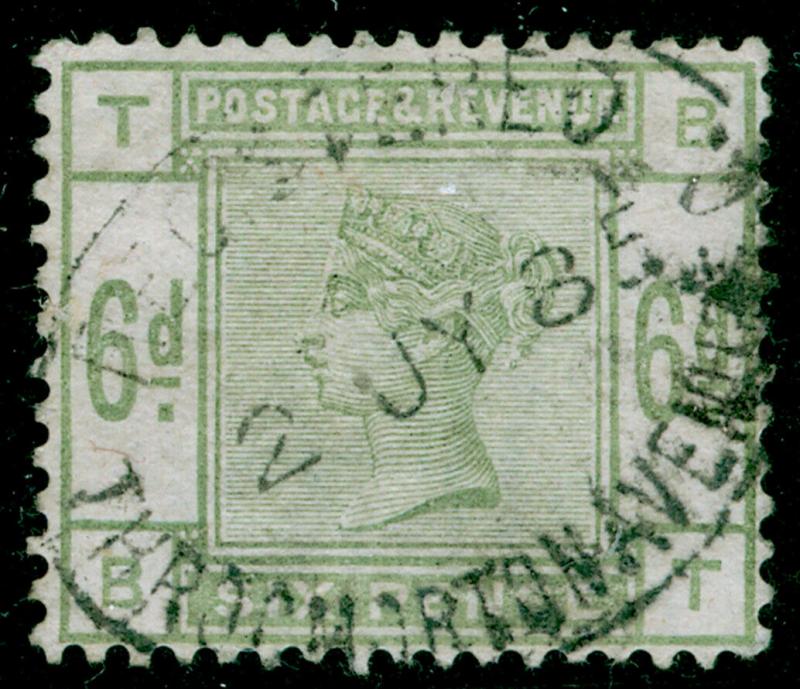 SG194, 6d dull green, USED. Cat £240. BT