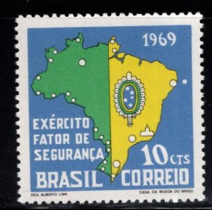 Brazil Scott 1133 MNH** 1969 Map stamp