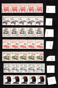 United states 7 MNH plate number strips