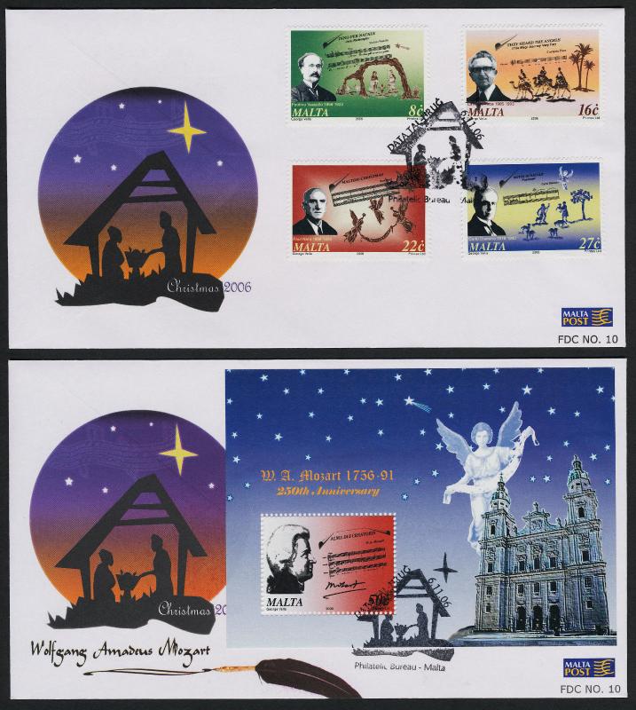 Malta 1265-9 FDc's - Christmas Music, Composers