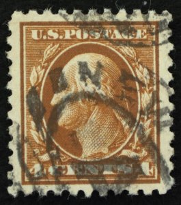 U.S. Used Stamp Scott #427 4c Washington. Superb. N.Y. Double Oval Cancel. Gem!