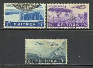 Eritrea Scott C11-C13 Used H - 1936 Air Post Short Set - SCV $4.45