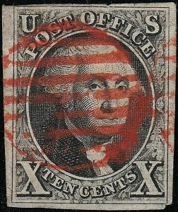 U.S. 2 1847 Used FVF App. 4 Margin (40622)