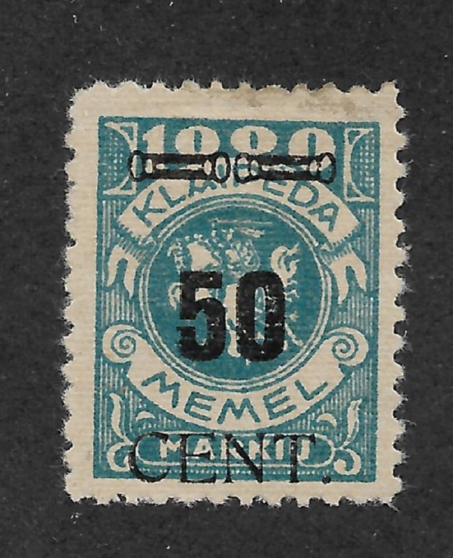 Memel 1923 Under Lithuanian Occupation 50c on 1000m Scott # N58,VF Mint Hinged*