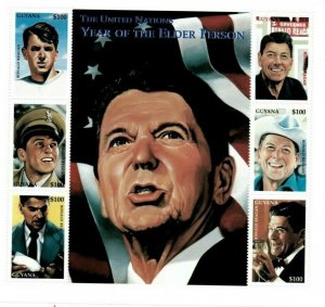 Guyana 1999 - Ronald Reagan - Year of The Elder Person - Sheet of 6 Stamps - MNH