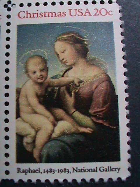 ​UNITED STATES--1983-SC #2063 VIRGIN & CHILD-CHRISTMAS MNH BLOCK OF 4 STAMPS-