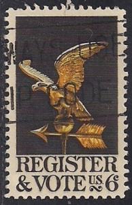 1344 6 cent Register & Vote VF used