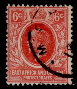 EAST AFRICA and UGANDA GV SG46a, 6c scarlet, FINE USED.
